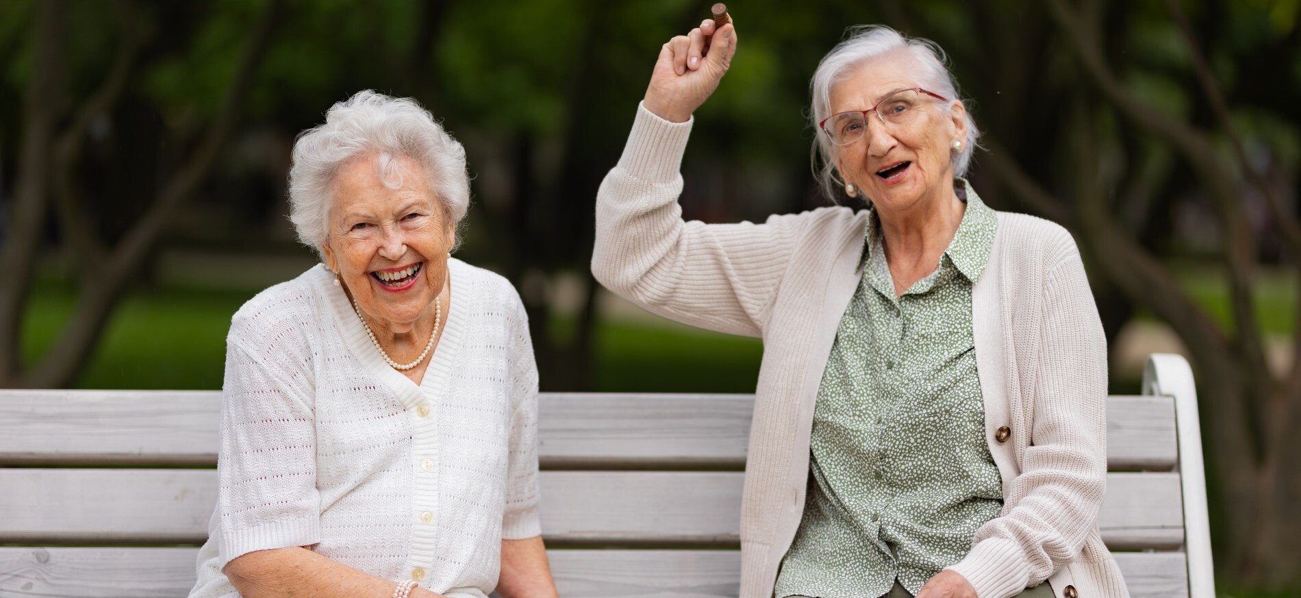 Two senior Ladies on a bench